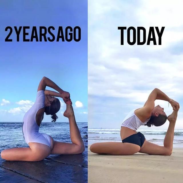 她用瑜伽前后对比照告诉你：身体的潜能到底有多大！
