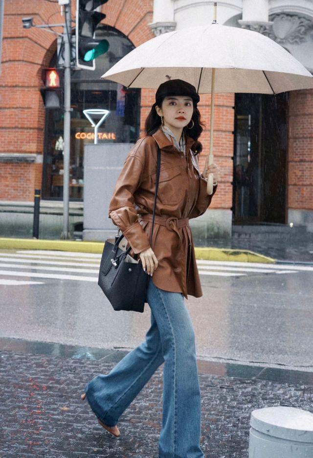 短皮衣搭配什么下身好看,长款皮衣怎么搭配下身