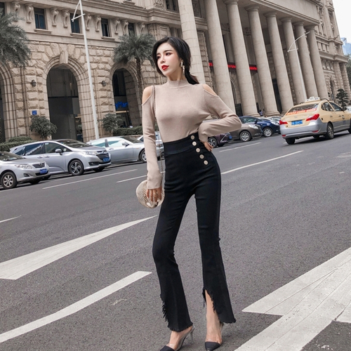 小脚喇叭裤配什么上衣，大喇叭裤配什么上衣冬天