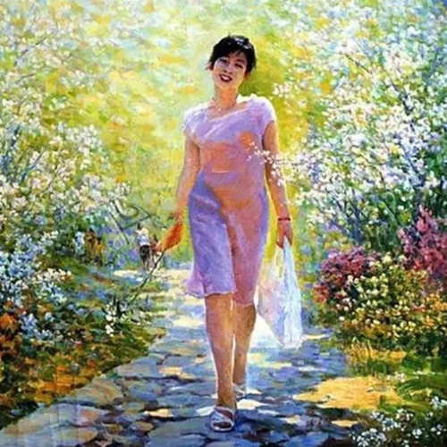 150张女人站姿照片，站立油画150张大全