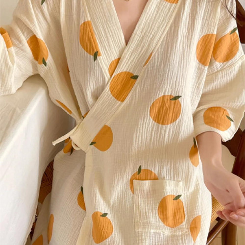 日式女式开襟睡袍照片,仙女爆棚日系慵懒搭配