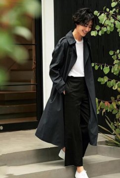 70后女人秋装套装外套搭配图