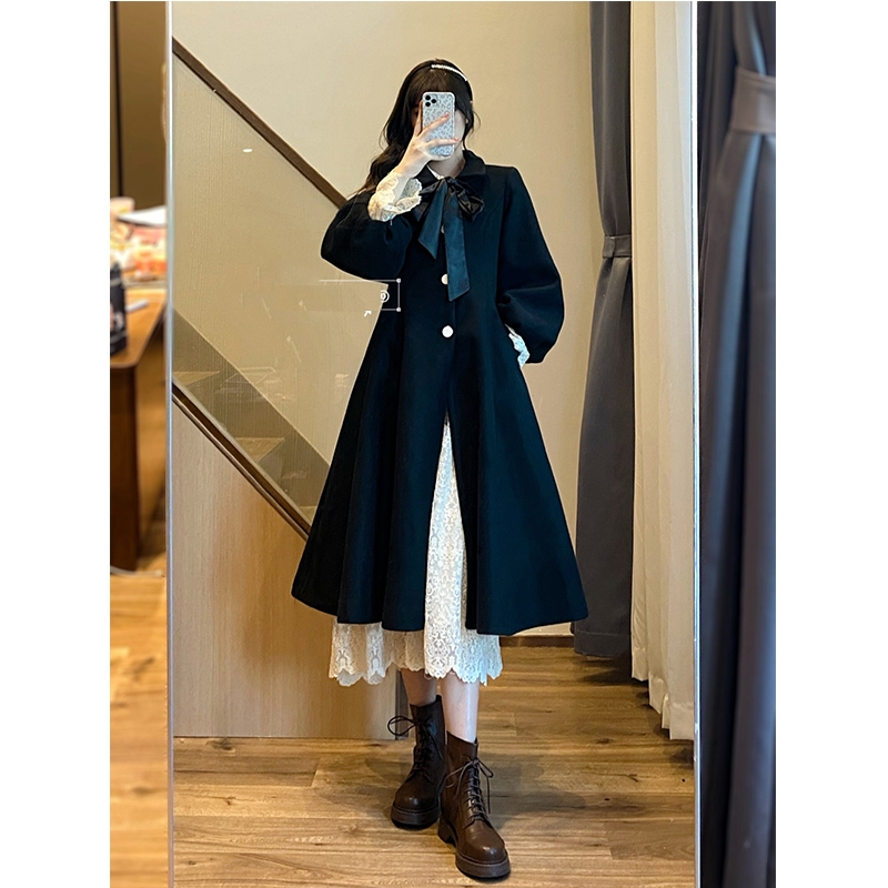 裙摆式大衣怎么搭配,大衣裙中长款怎么搭配