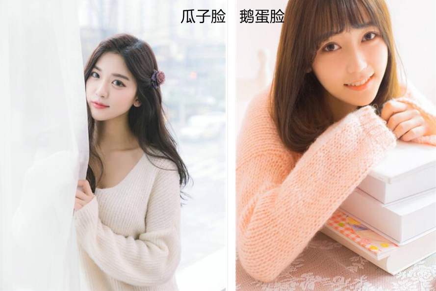 鹅蛋脸和瓜子脸对照图