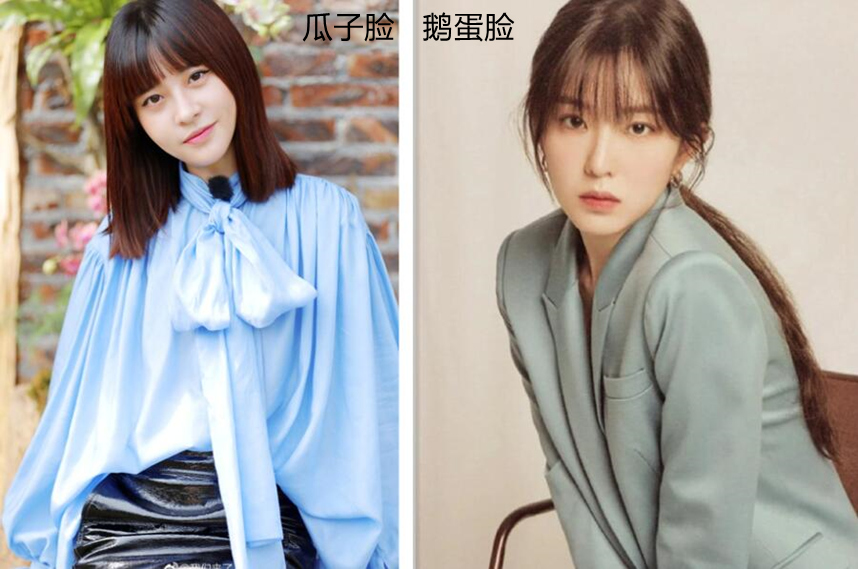 鹅蛋脸和瓜子脸对照图