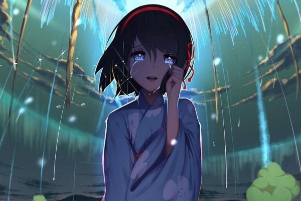 独自一人仰天流泪的图片