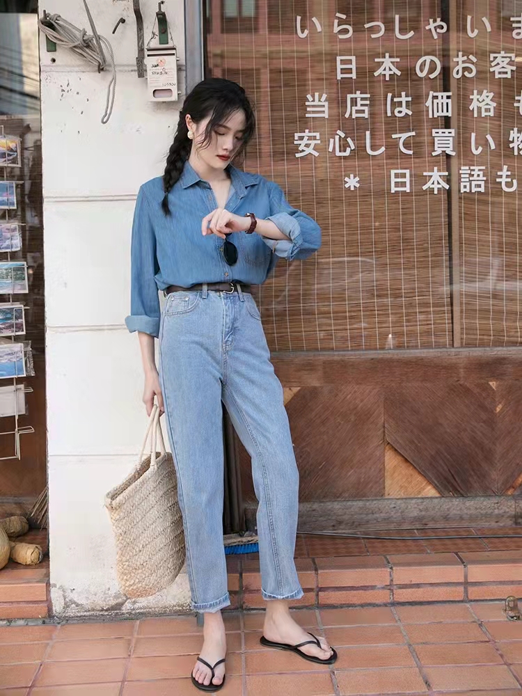 牛仔衬衣下身怎么搭配,牛仔衬衫不要搭配什么裤子