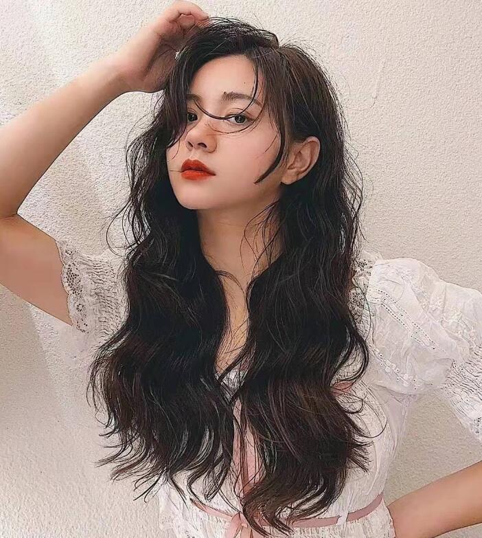 港风慵懒大波浪卷发图片,港风复古卷发中长发照片