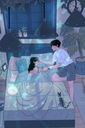 男女之间的爱情图片,暖心的情侣恩爱插画