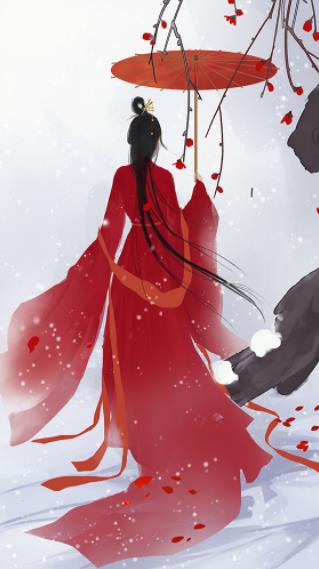 苍凉夕阳古风女子图片