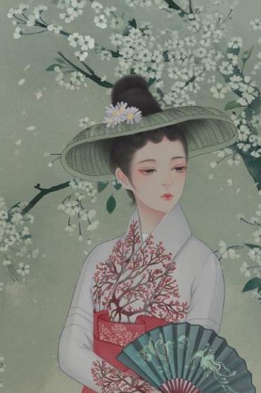 苍凉夕阳古风女子图片