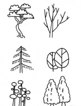简笔画大全花草树木风景画图片