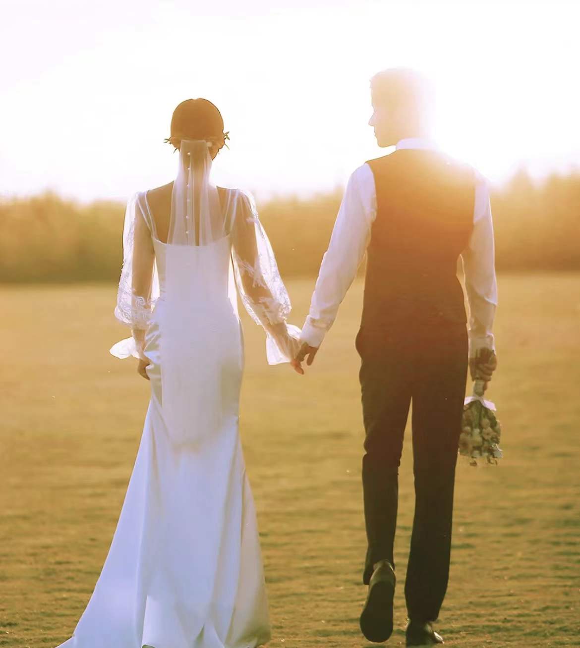 浪漫婚纱背景图片大全,唯美浪漫婚纱背影图片