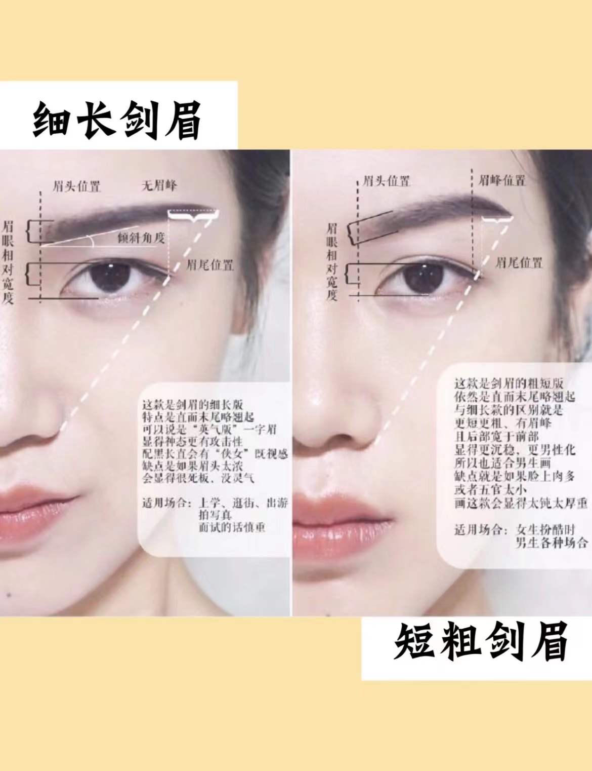 女人十二种眉毛图解
