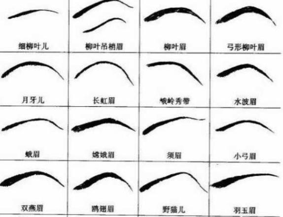 女人十二种眉毛图解,各种眉毛图解大全