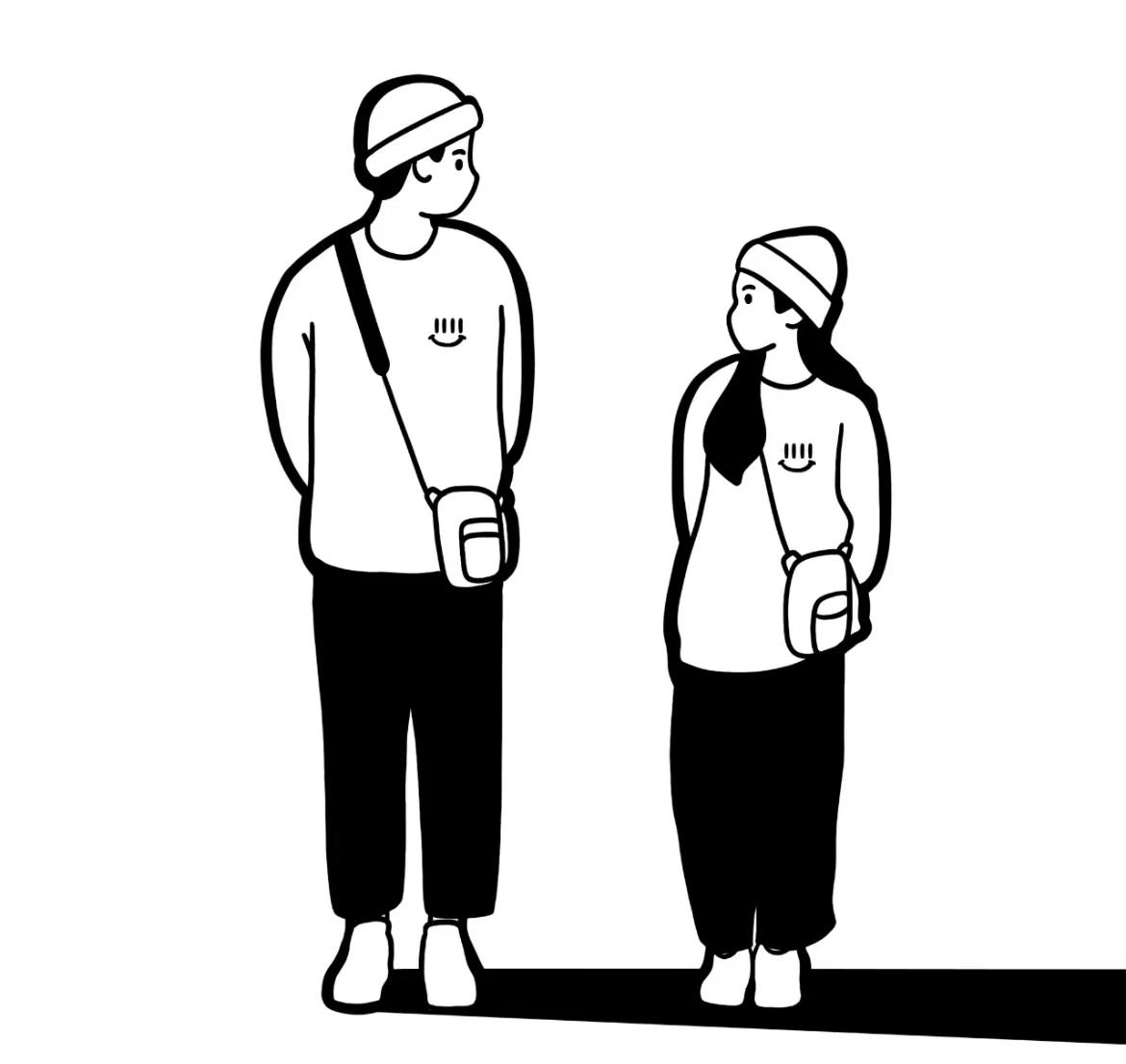 简笔画情侣人物