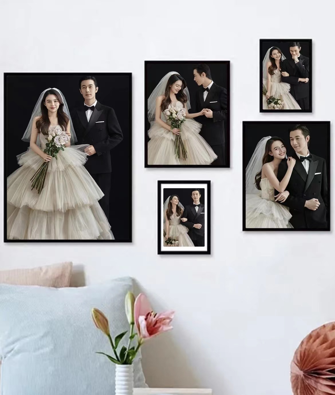 婚纱照十组合挂法图片图片