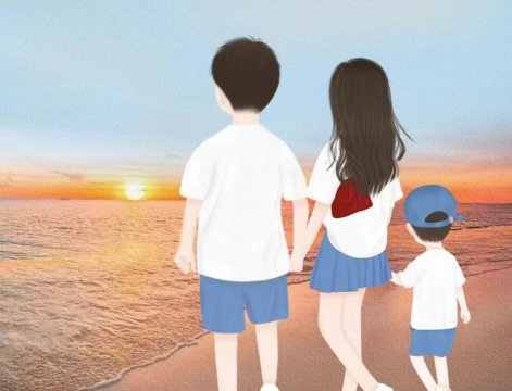 一家三口亲子装头像