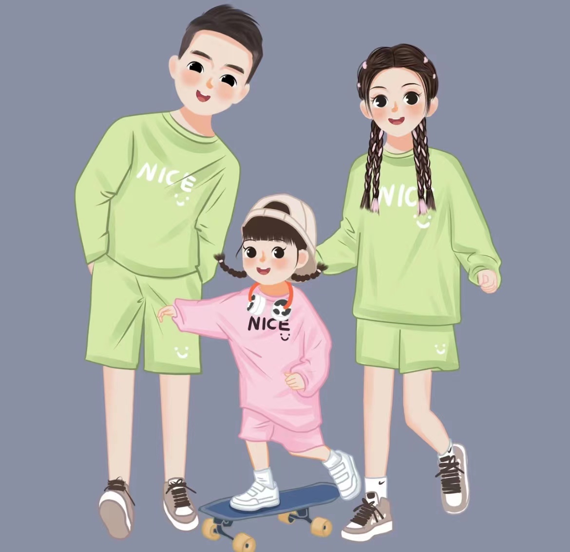 一家三口亲子装头像