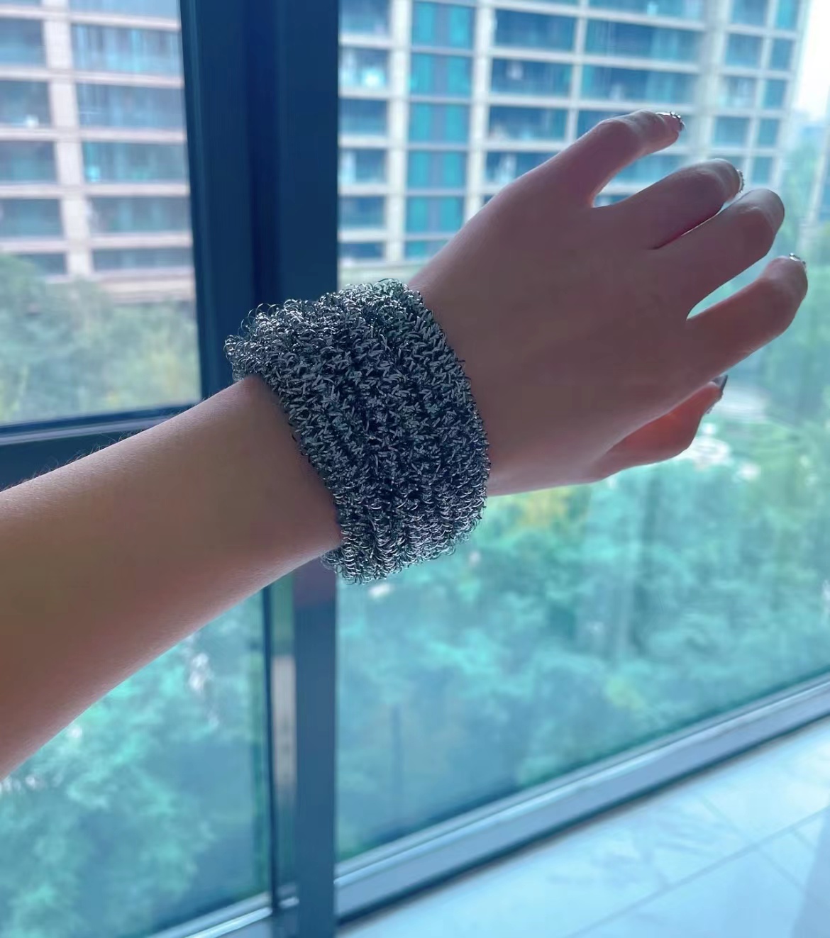 蒂芙尼钢丝球手镯图