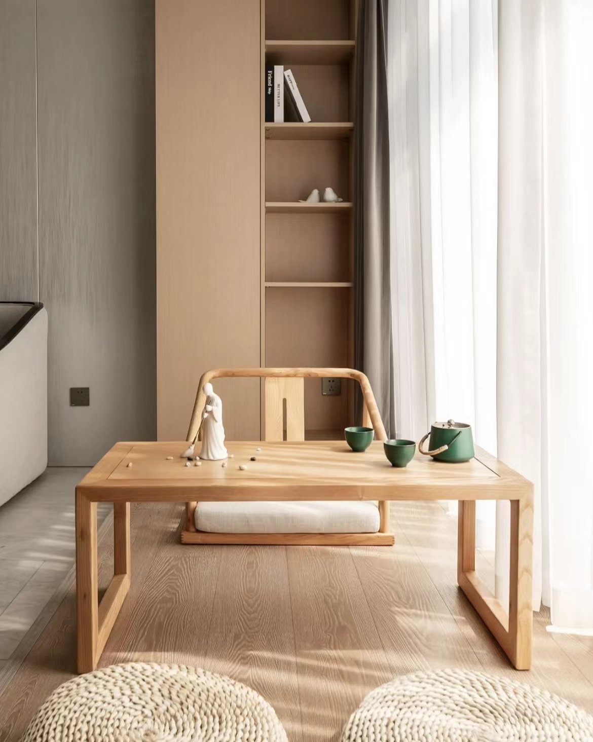 阳台喝茶区效果图,阳台茶室一体效果图