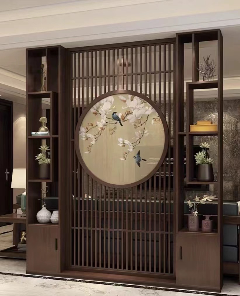 大厅屏风隔断效果图,实木屏风隔断效果图