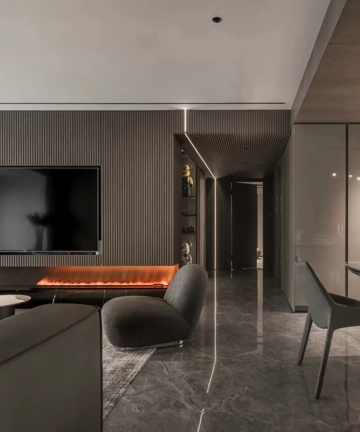 格栅板搭配图片大全,仿古格栅效果图