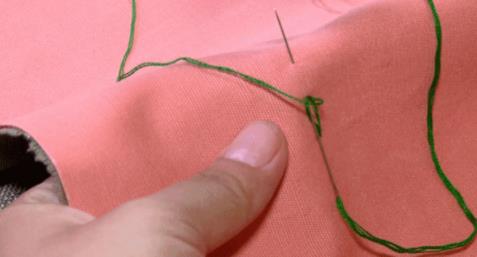 锁边手工针线缝法，隐形针线缝法