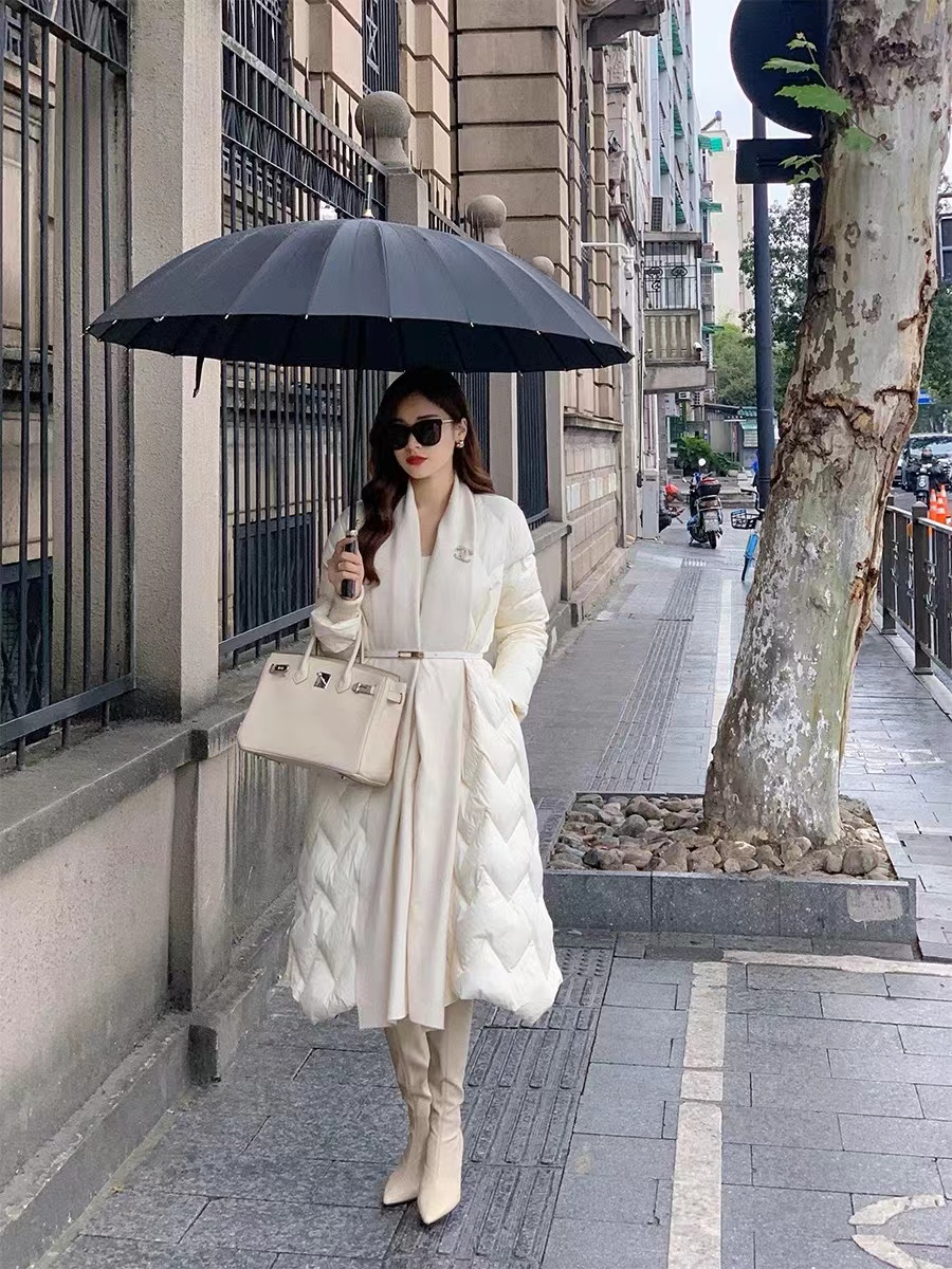 女长款棉服怎么搭配