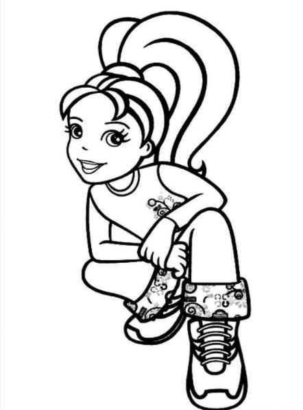 蹲下来的女孩怎么画