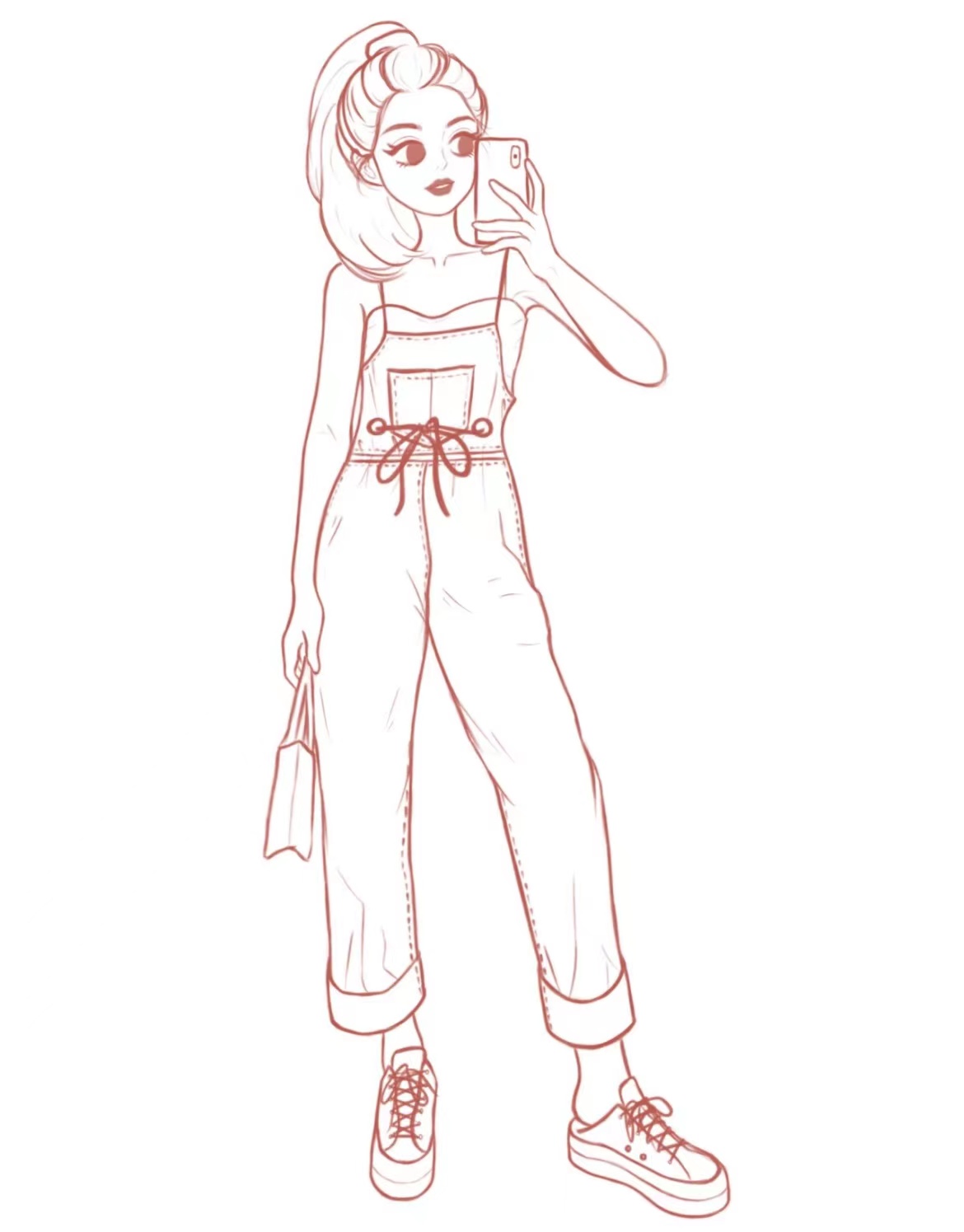 少女站立艺术画