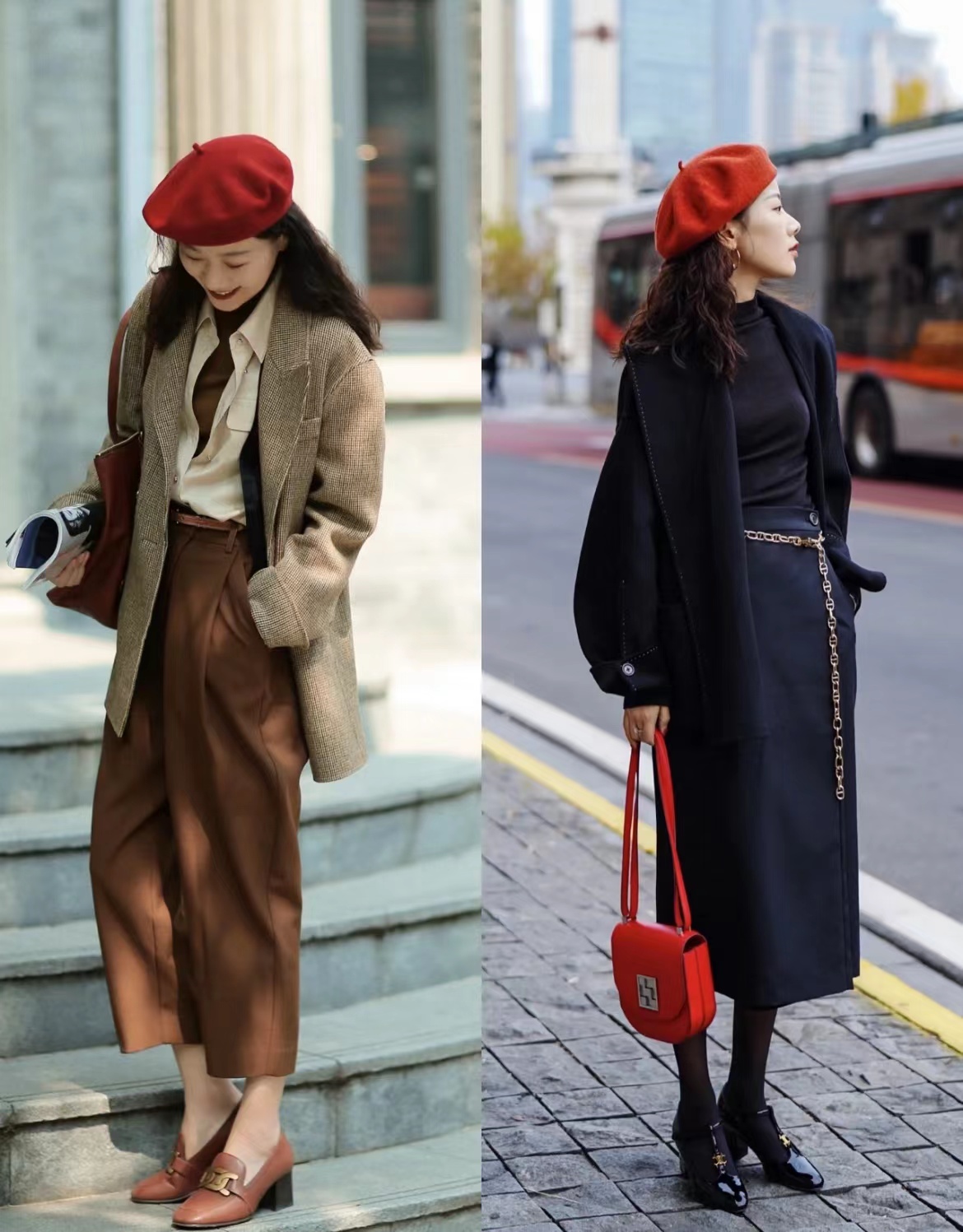 红色帽子怎么搭配好看