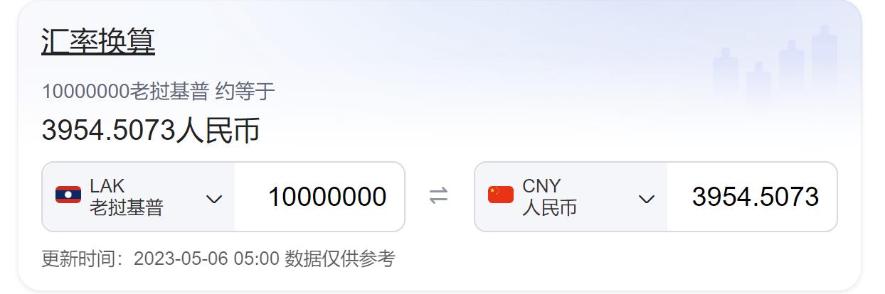 一千万老挝币等于多少人民币
