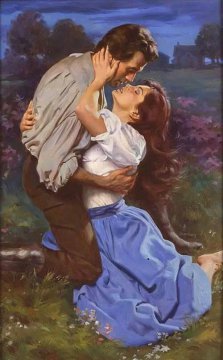 女人和男人在一起的画