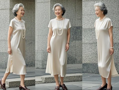 中老年连衣裙穿搭图