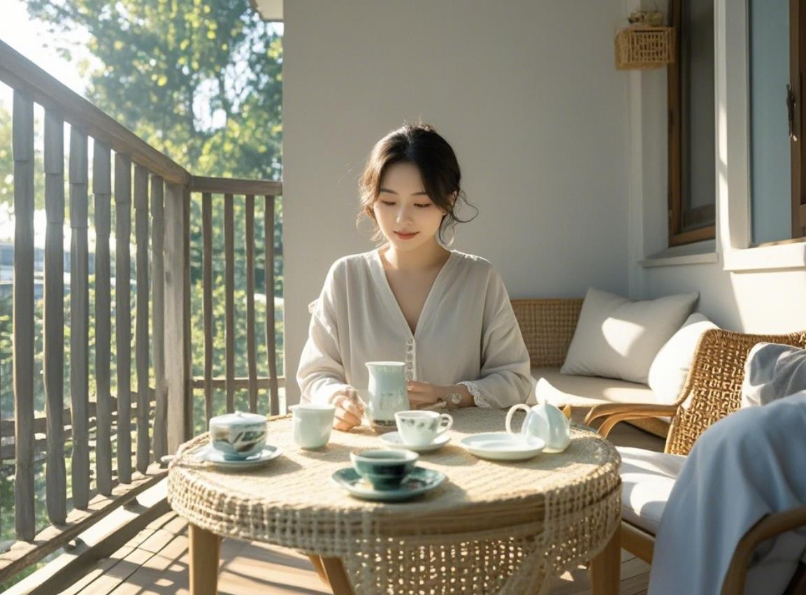 阳台喝茶区效果图