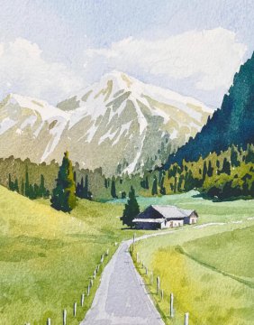 水彩画风景画