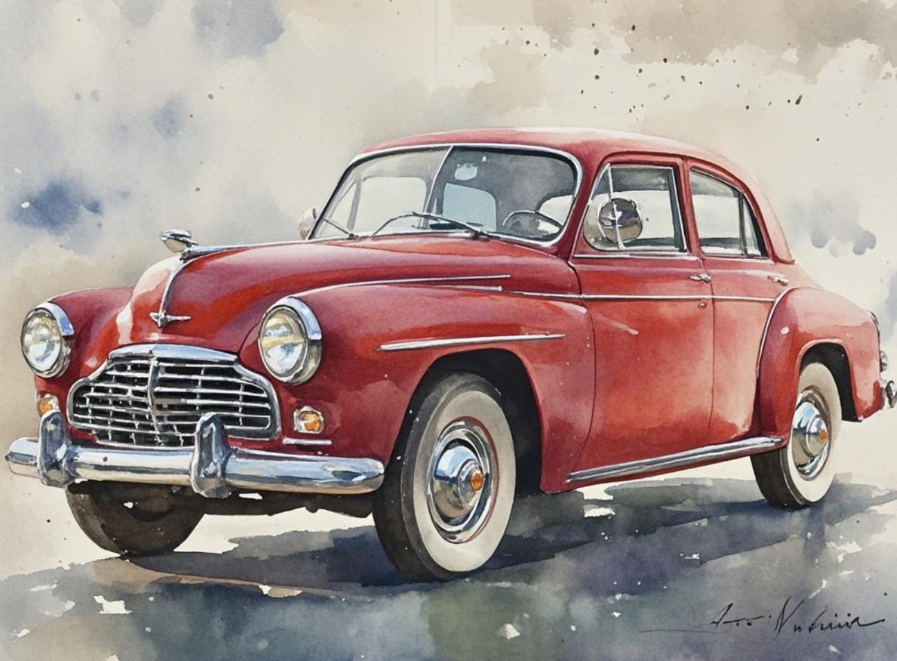 水彩画车图片大全