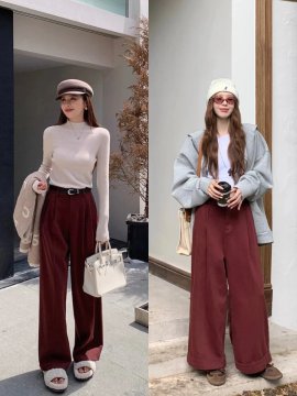红色的裤子搭配什么衣服好看
