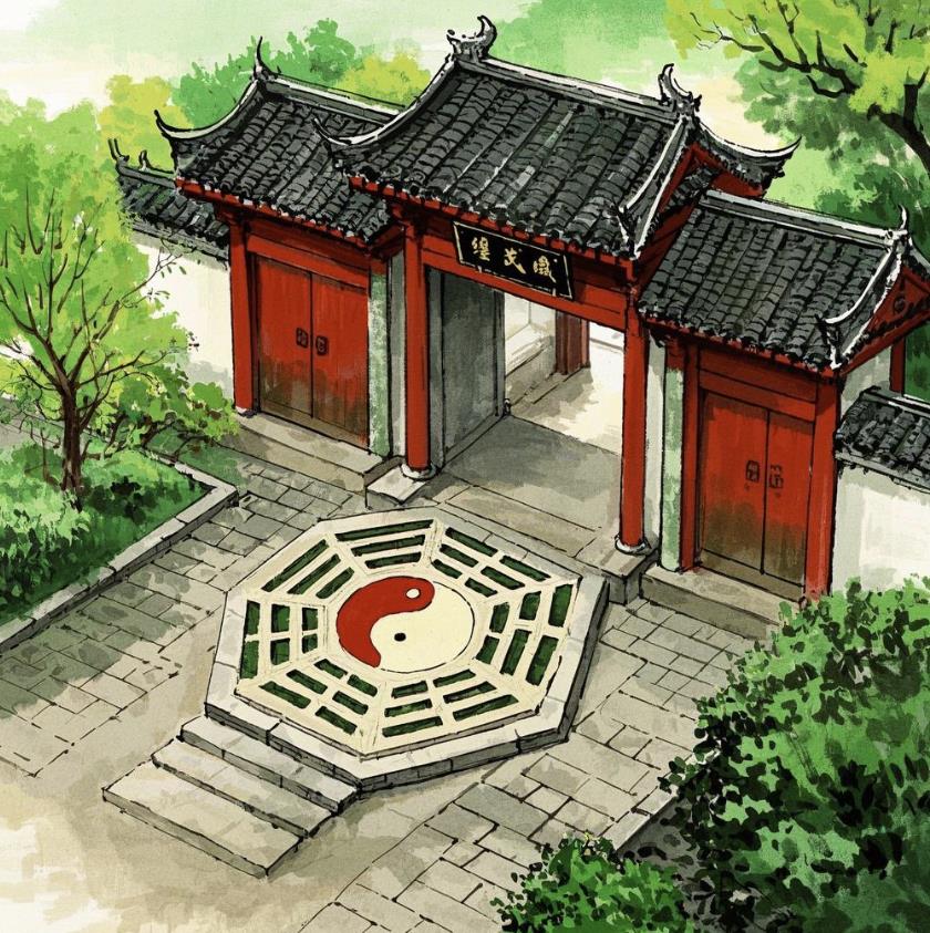 门前可以做八卦图吗