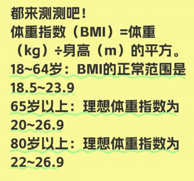 70到75岁体重标准表