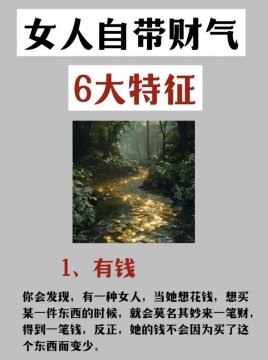 女人带财的六种表现