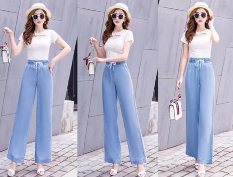 牛仔阔腿裤怎样穿显高遮肉还百搭