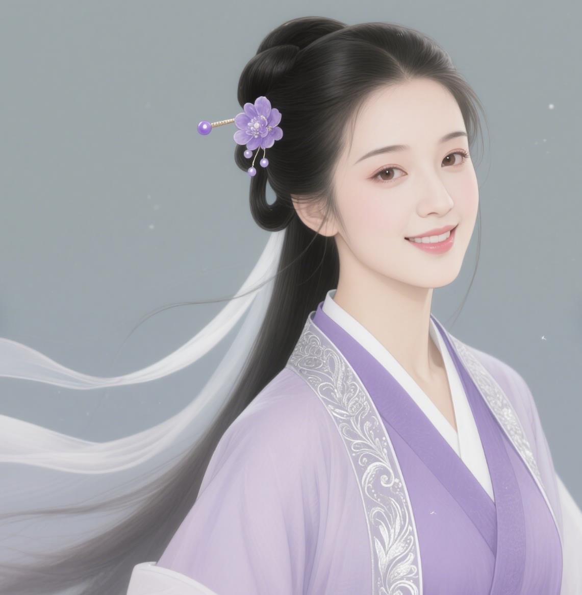 淡紫色唯美古风头像