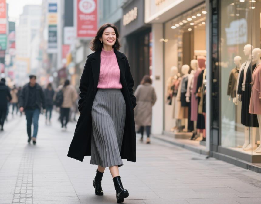 针织衫过膝半裙如何搭配优雅又有女人味