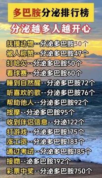 女性多巴胺分泌最多的十大行为图