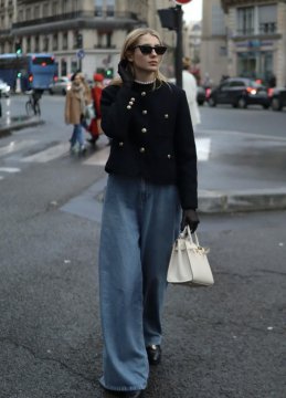 小香风搭阔腿裤怎么搭配好看