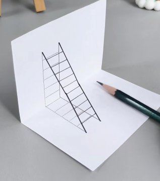 立体梯子简笔画