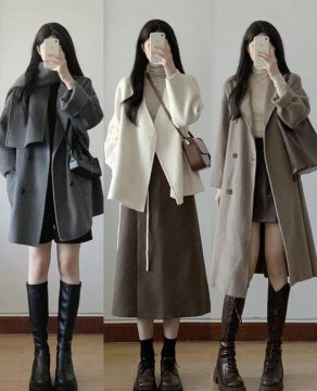 秋冬裙子搭配靴子穿搭分享