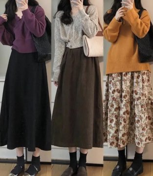秋日毛衣+半身裙有哪些搭配方案